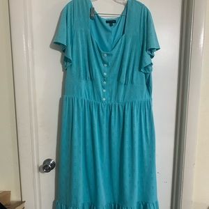Women’s Lane Bryant short sleeve maxi dress- aqua 22/24